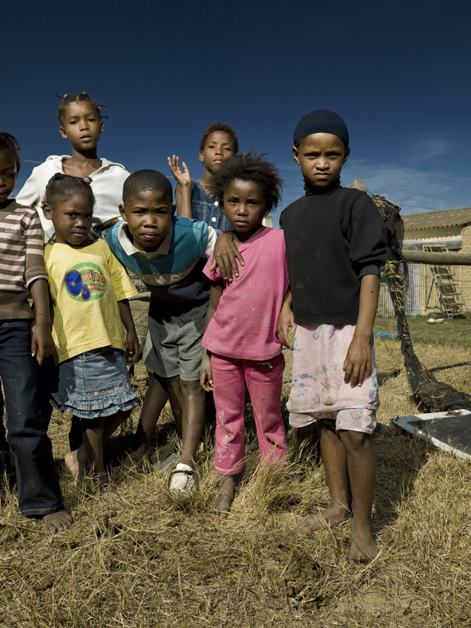 Cool group of South African kids on a field