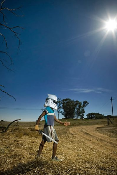Little Superhero in South Africa striking a power pose
